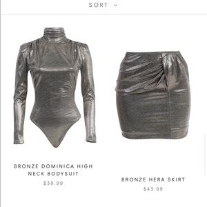Jluxelabel Bronzo bodysuit and skirt